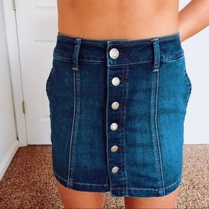 button up jean skirt